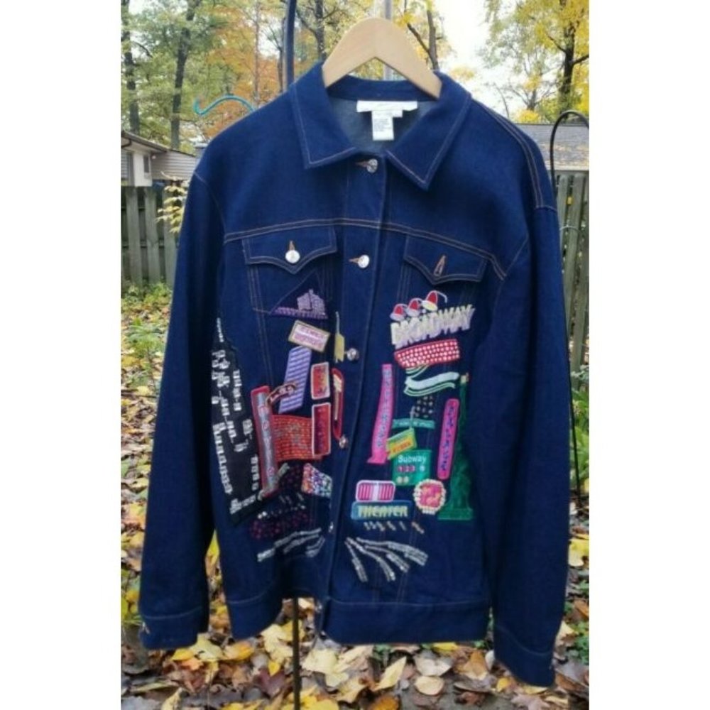 Jean Jacket New York City Theater Broadway Womens L